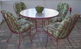 Outdoor set, older metal painted red