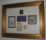 Framed original oriental wallpaper from the Raphael Room in the Biltshire Estate