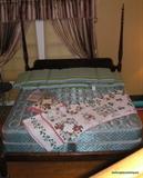Cherry King Size bed four poster with pineapples
