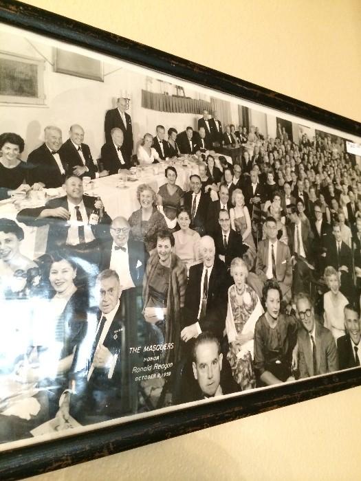 The Masquers honor Ronald Reagan, Oct. 9, 1959,(Top row: Betty Kittrell, ?,?,?,?, June Allison, Dick Powell, Nancy Reagan, Ronald Reagan)