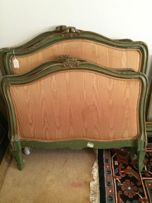   Pair of antique twin headboards and footboards 
