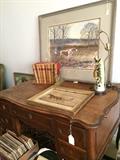   Desk with AC Gentry bird dog water color print