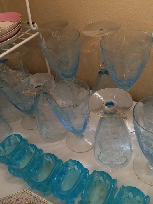                  Lovely blue glassware