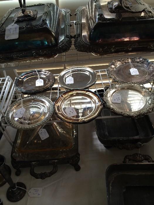          Many pieces of silver and silver plate