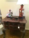                 Marble top 2-drawer table