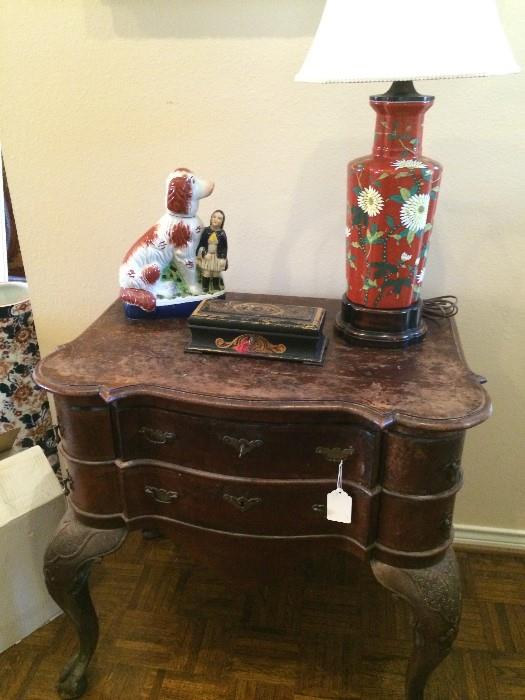                 Marble top 2-drawer table