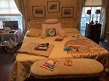 KING SIZE BED, BEAUTIFAUL PRINTS & VICTORIAN DRESSING BENCH