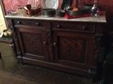 GORGEOUS MARBLE TOP SIDE BOARD/ BUFFET