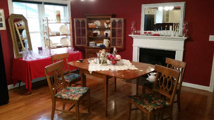More mirrors, Dolly Madison, Syracuse China, Table and Chairs, Hutch,  Cute Santas
