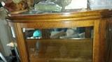 antique curio cabinet curved glass