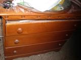 1940's pine dresser with round mirror