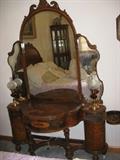 1920's Colonial Revival Style Ornate Vanity with Mirror