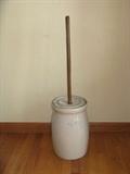 Antique 3 Gallon Crock Butter Churn