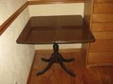 Vintage Mahogany Wood Duncan Phyfe Brandt Style Flip-Top Game Table with Rotating Top