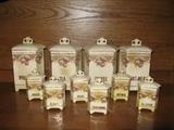 Czechaslovakian 15 Piece Cannister/Spice Set Marked "Luise"