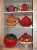 Strawberry Teapots/Cookie Jar/Cake Stand