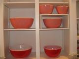 Pryex PINK Nesting Bowls, Red Pyrex Bowl