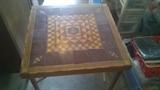 inlay game table with masonic crest