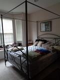 metal canopy bed, queen