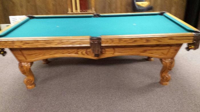 beautiful wooden pool table 