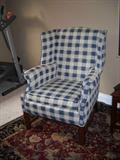 THIS PIECE IS NOT IN THIS SALE YOU WILL NEED TO CONTACT ME ON THIS PIECE.  THIS WING BACK CHAIR IS MFG BY NORWALK FUNITURE WITH WOODEN DOWEL CONSTRUCTION