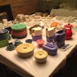Vintage Fiestaware, china set and crystal