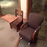 Turn of the century child’s rocker and school desk