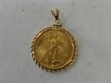 1994 $25 gold coin w/14 kt. gold bezel
