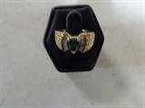 14 kt. gold emerald & diamond ring