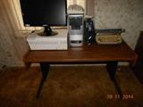 working computer & printer & computer table