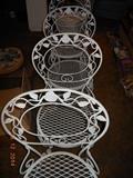 set of 4 heavy metal chairs