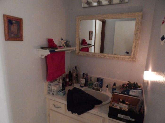 Bathroom shelving and mirror 