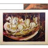 L Miller Carousel Gouache on Paper
