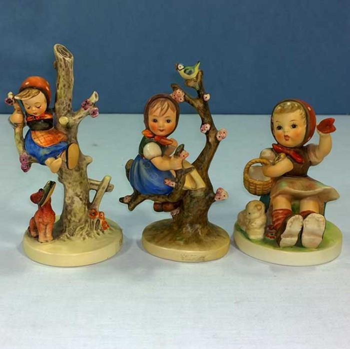 Hummel Apple Tree Girl, Out of Danger and Farewell Figurines