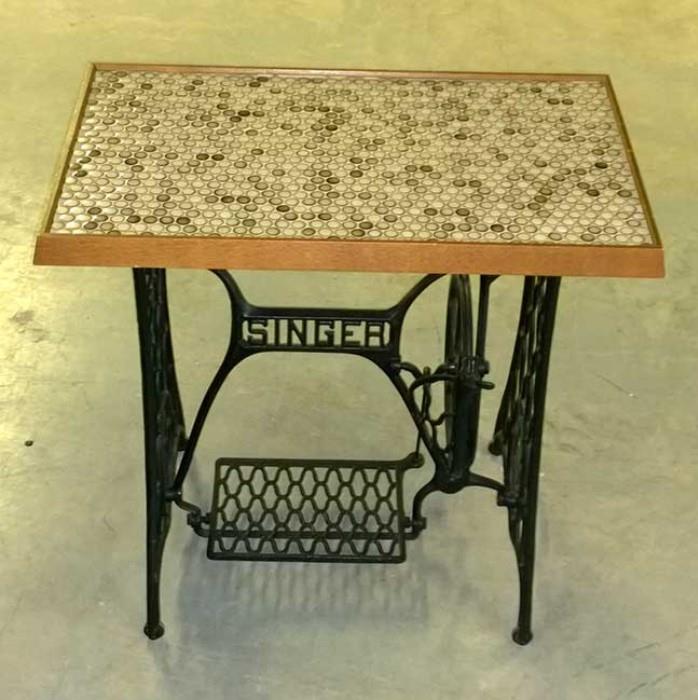Sewing Machine Base Tile Top Table