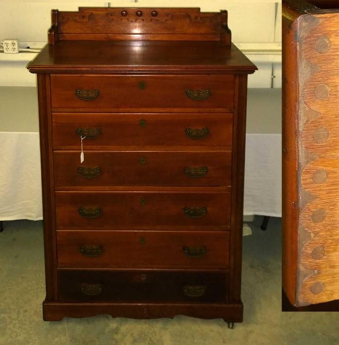 Circle and Peg 1860s 6 Drawer cabinet