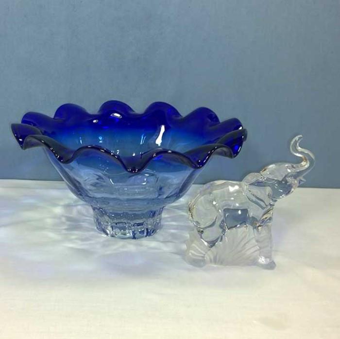 Art Glass Bowl Lenox Elephant