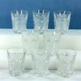 Strawberry Cut Brilliant American Cut Glass Tumbers
