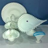 Fenton Silver Crest and Aqua Crest