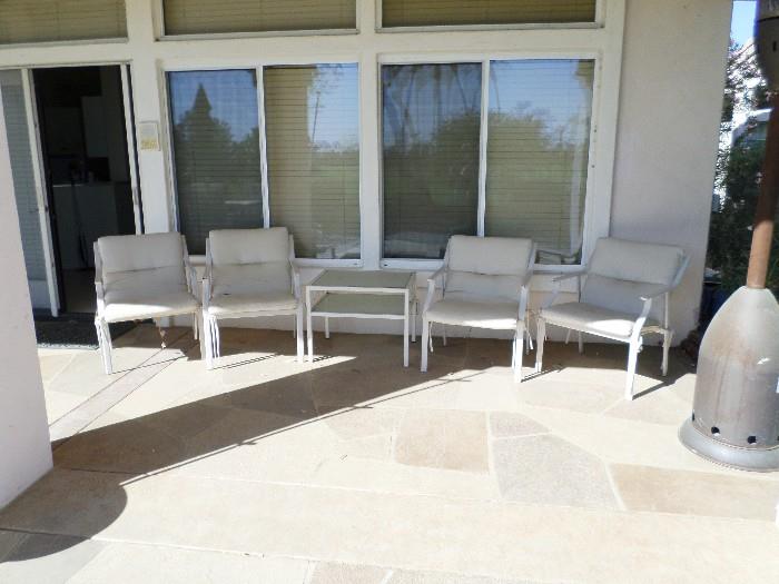 4 Patio Chairs-1 side Table