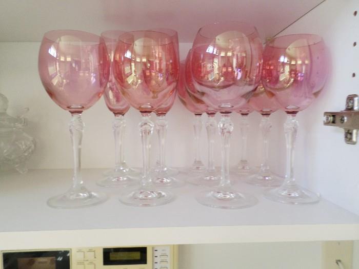 Set of 8 Crystal Wine Glasses