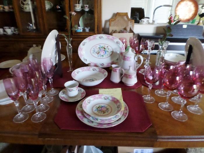 China Service for 12 with matching stemware in 3 sizes