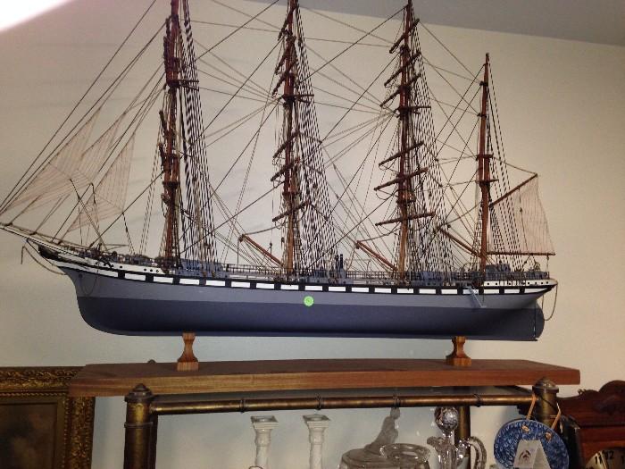 large wooden ship models