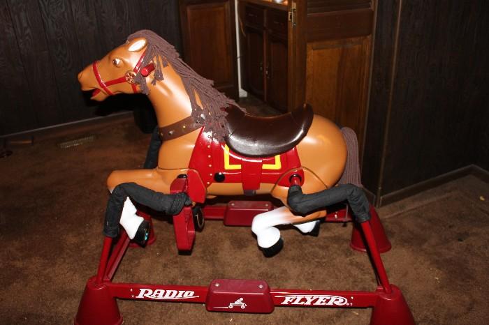 vintage radio flyer rocking horse