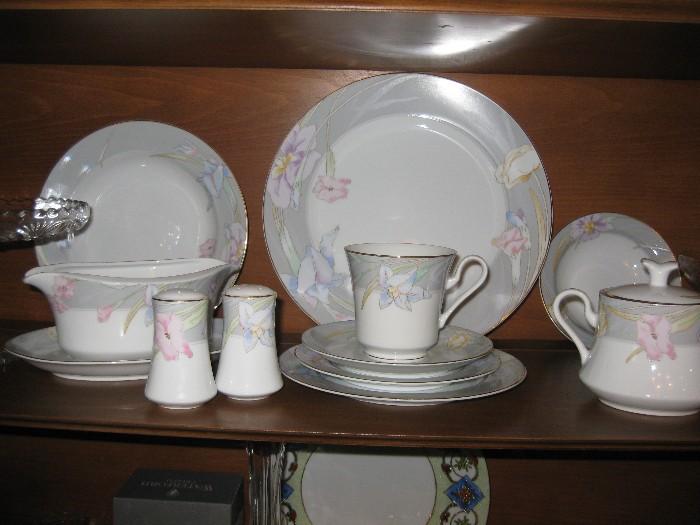 Mikasa Charisma Grey China Service for 12 with many serving pieces