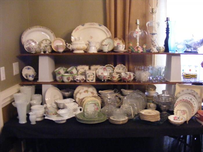 Vintage Dishes, cups and saucers lamps etc.