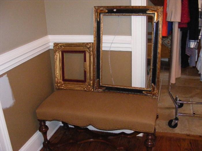 Bench with vintage frames