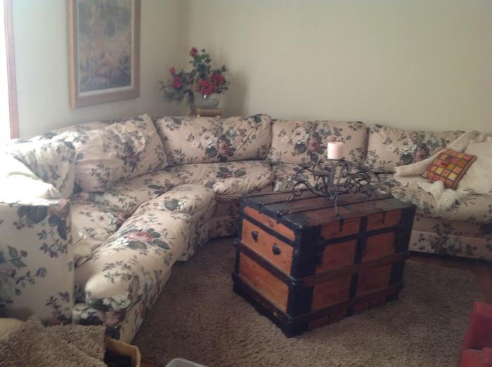 Five piece down filled sectional couch