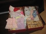 vintage doll trunk and doll clothes