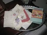 vintage hankies with handwork
